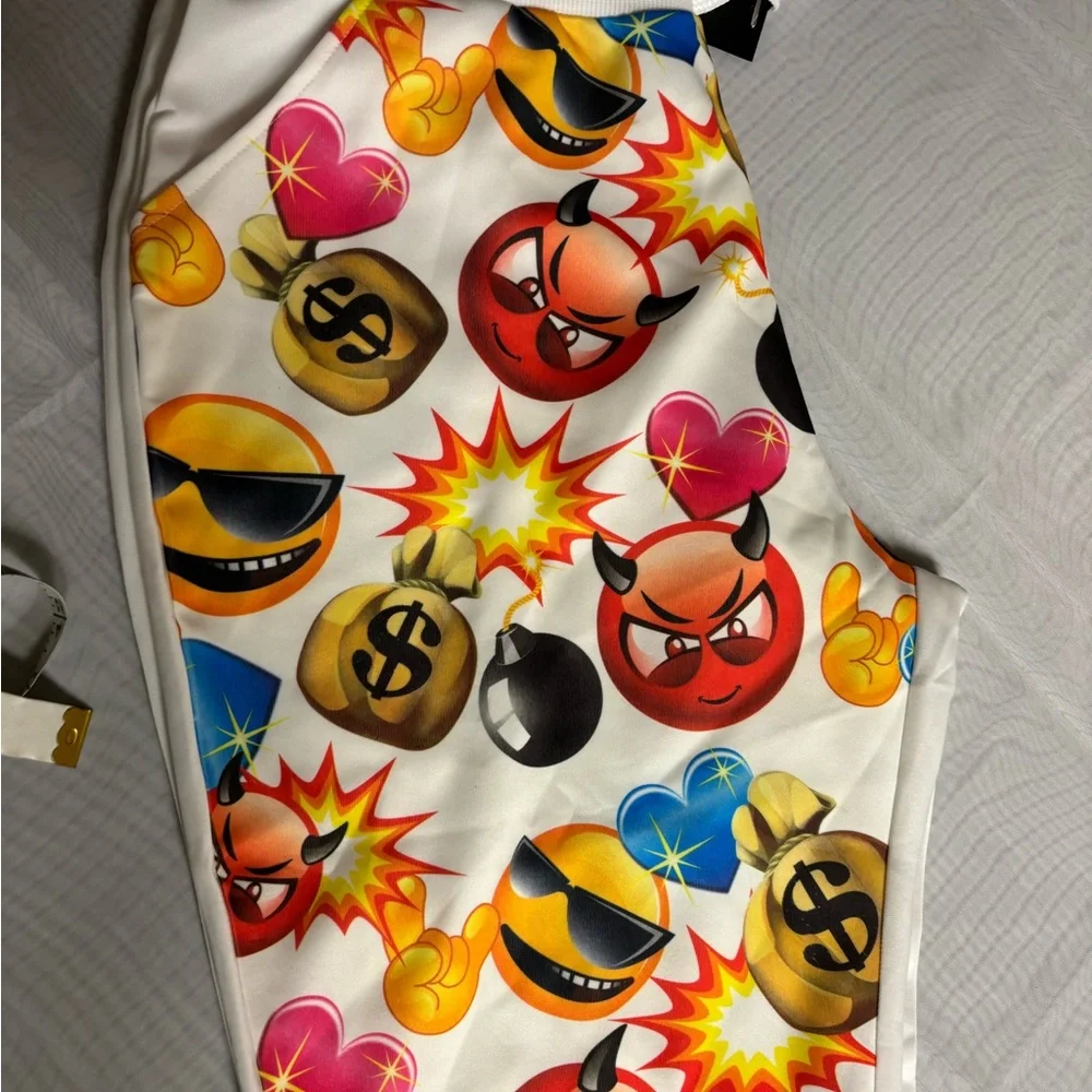 Colorful Emoji Print Women's Pants